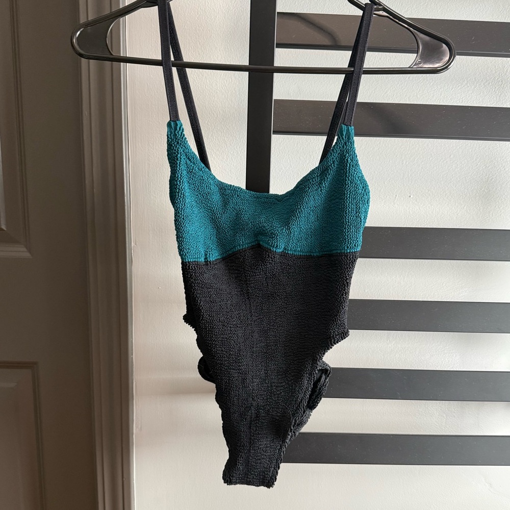 Hunza G two tone one piece swim suit. Unused with tags!